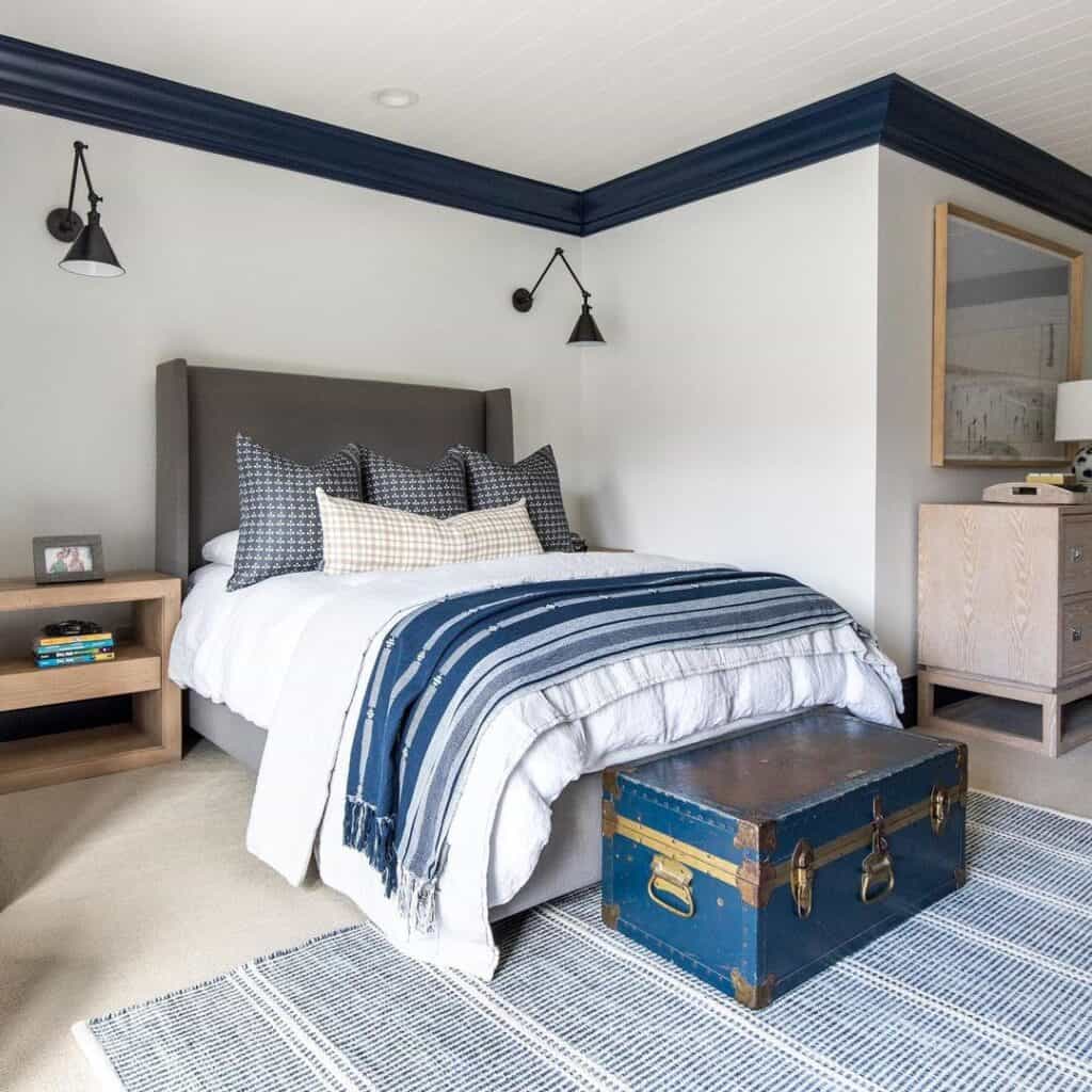 Vintage Chest and Blue Crown Molding - Soul & Lane