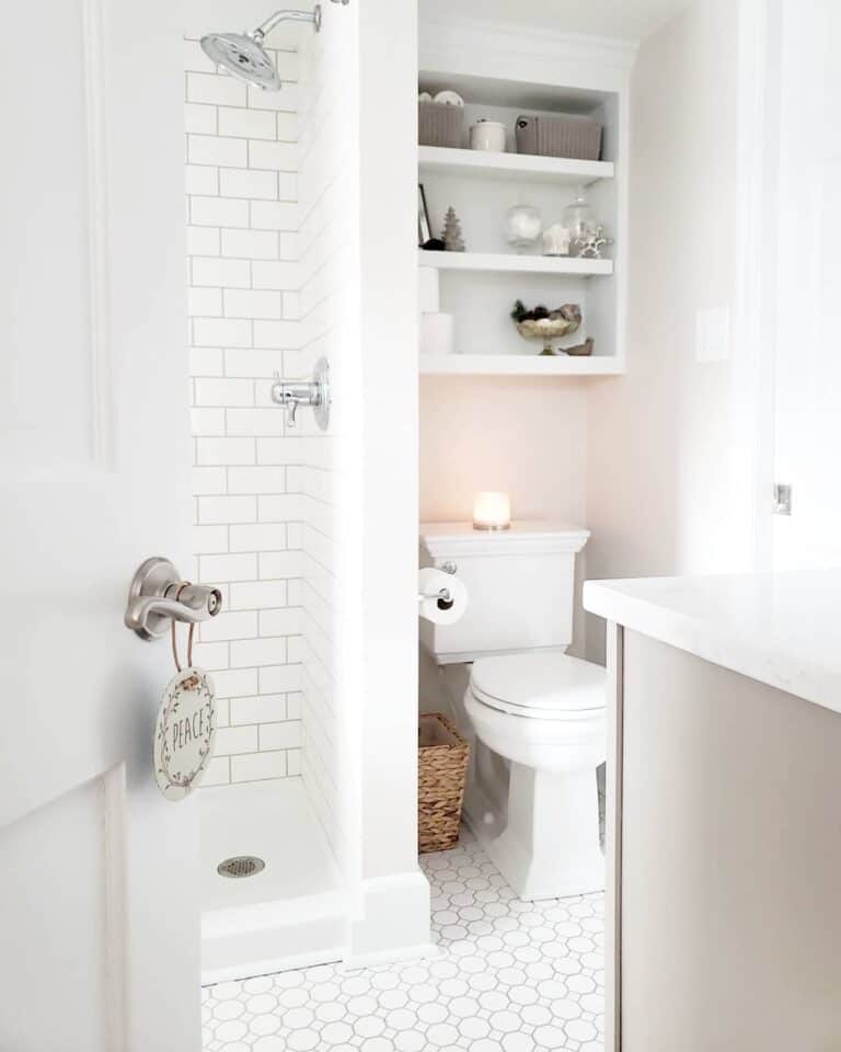 Walk in Shower and Neutral Vanity