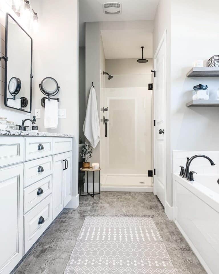 White Backsplash on Light Grey Walls