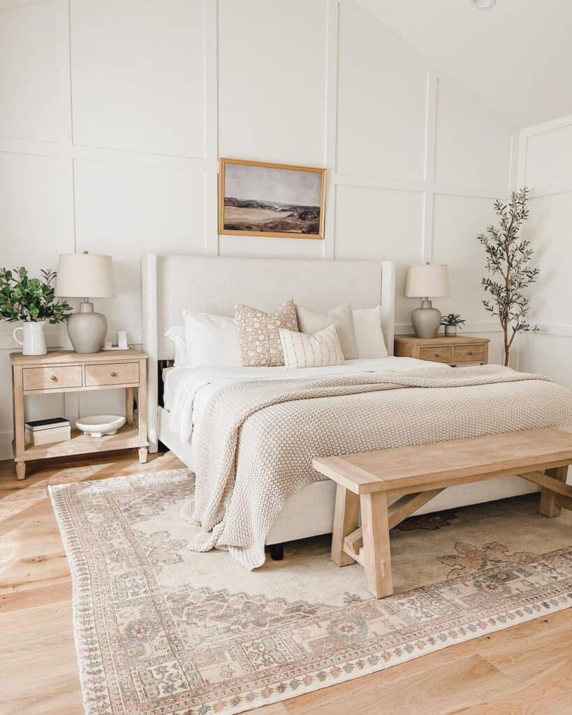 White Board and Batten Neutral Bedroom