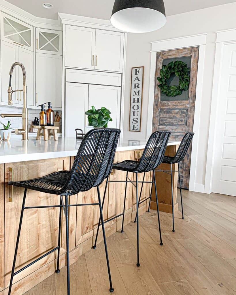 White Farmhouse Kitchen with Wood Elements