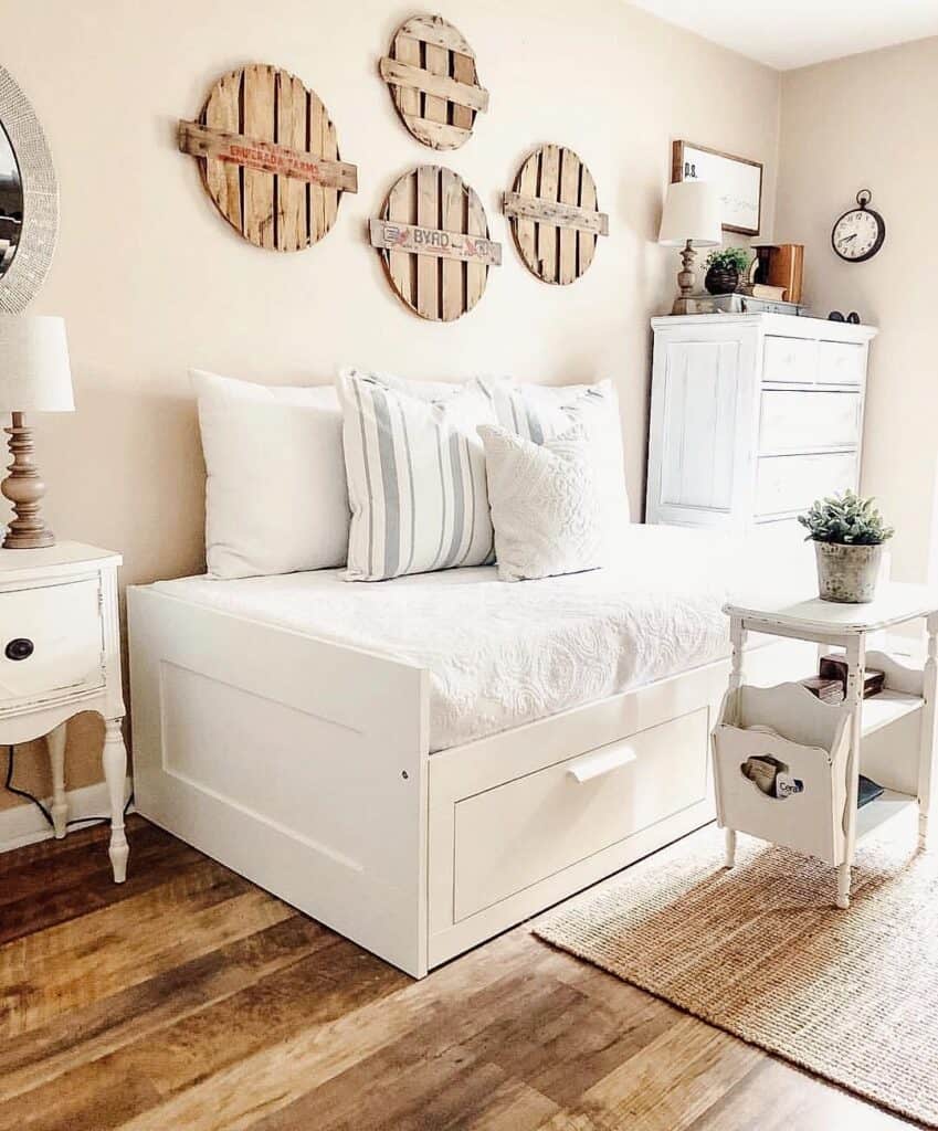 White Furniture and Wood Wall Pieces