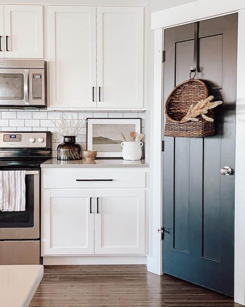 White Kitchen Cabinets with Decor