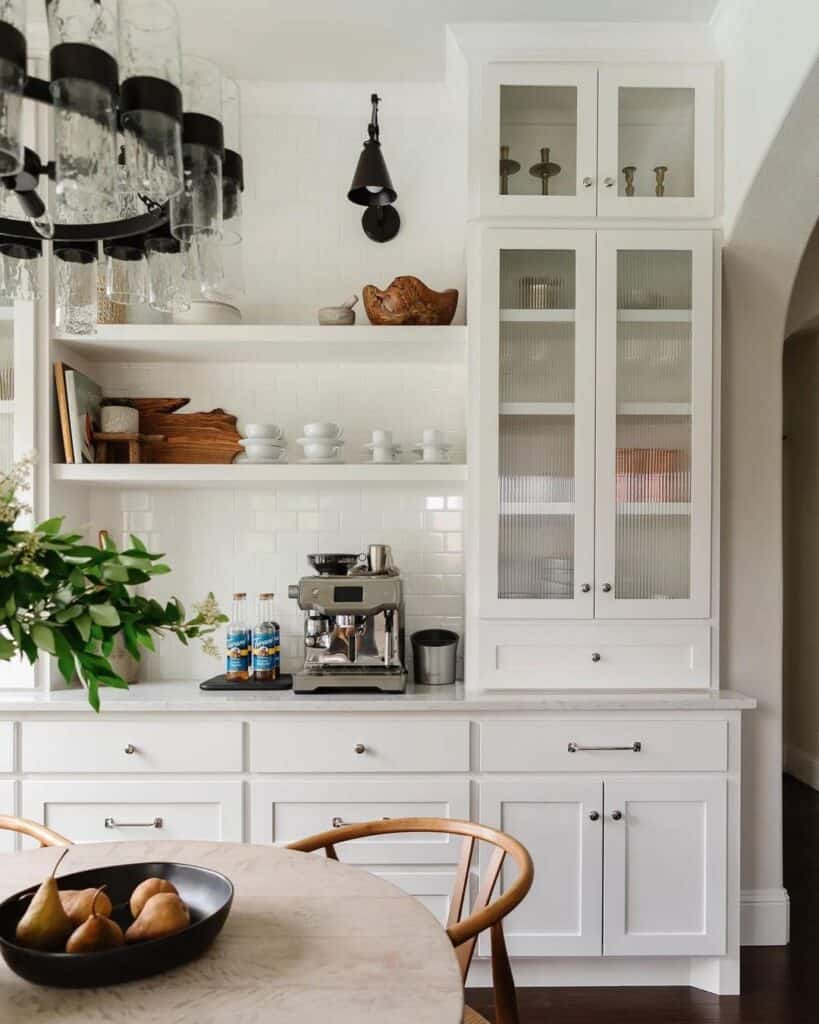 White Kitchen Nook with Coffee Station