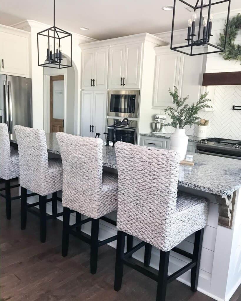 White Kitchen with Black Accents