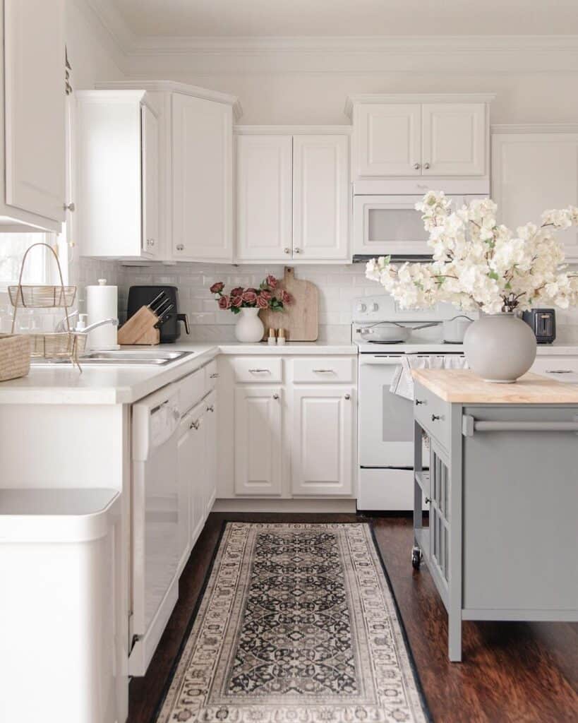 White Kitchen with Light Grey Island - Soul & Lane