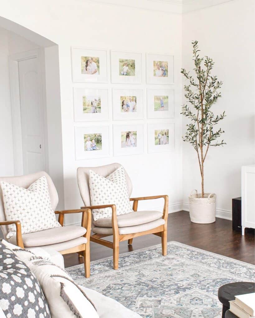 White Living Room with Gallery Wall