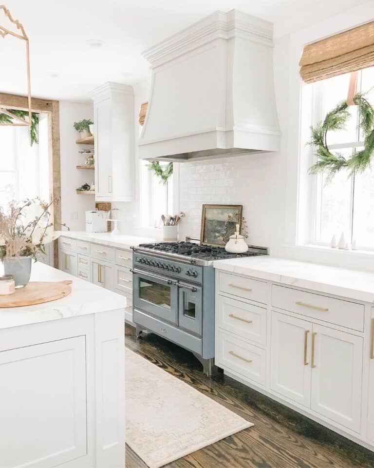 White Modern Kitchen with Farmhouse Charm