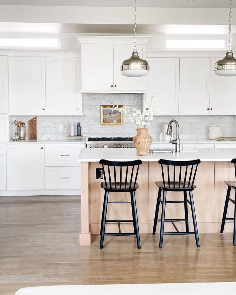 White Modern Kitchen with Wooden Accents Soul & Lane