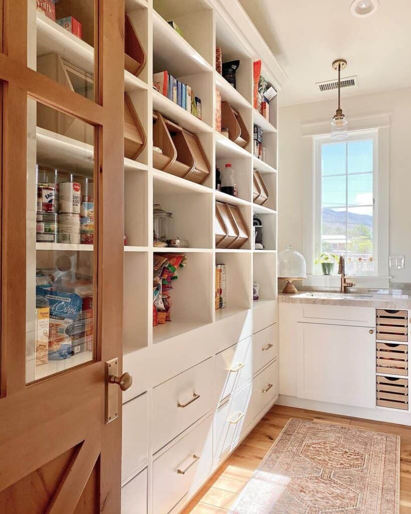 White Shelves for Walk In Pantry