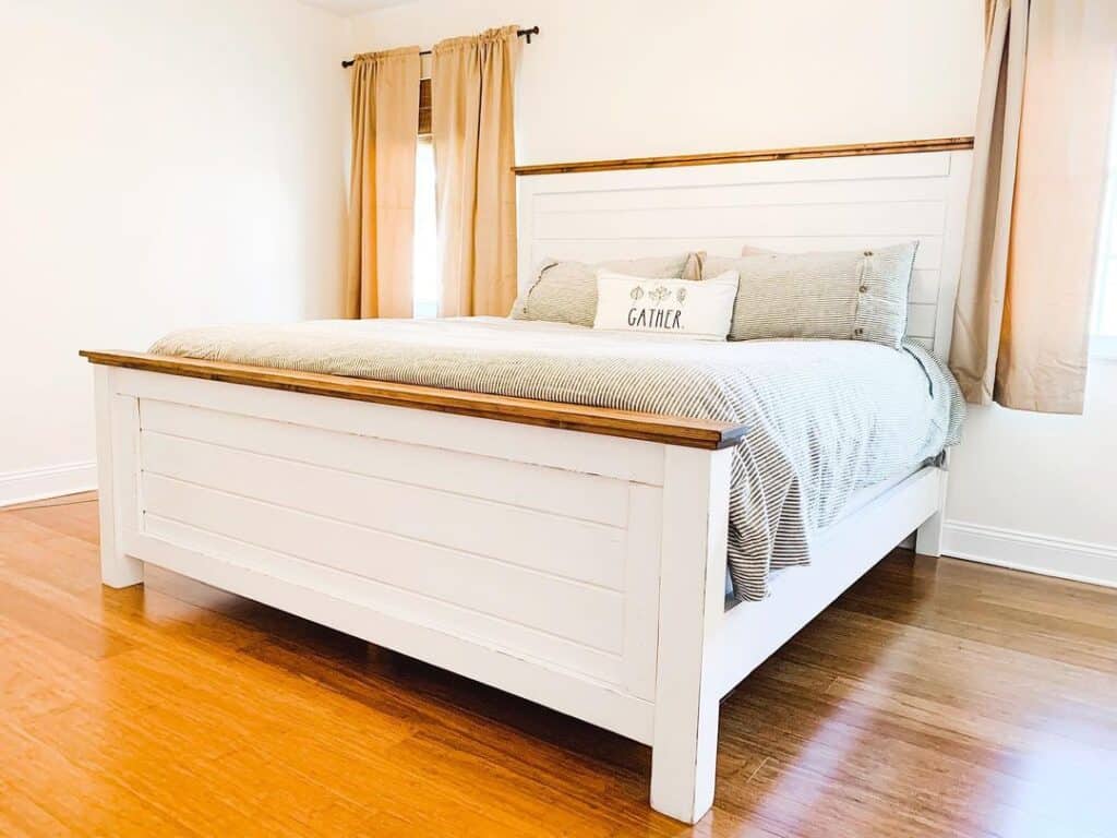 White Shiplap Headboard with Wood Trim Soul & Lane