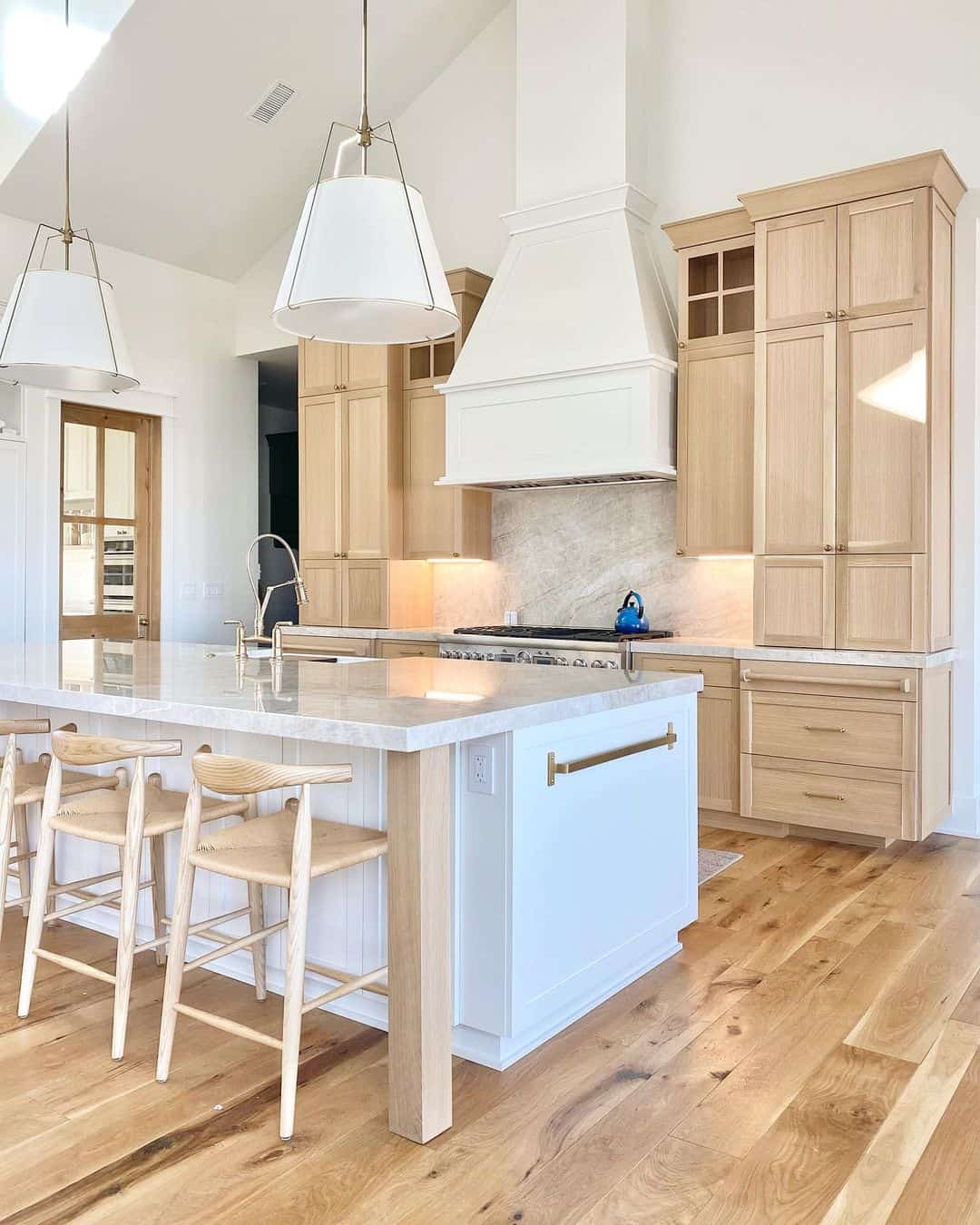 White and Light Wood Vaulted Ceiling Lighting Soul Lane