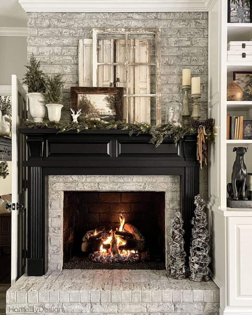 Winter Fireplace Mantel Ideas