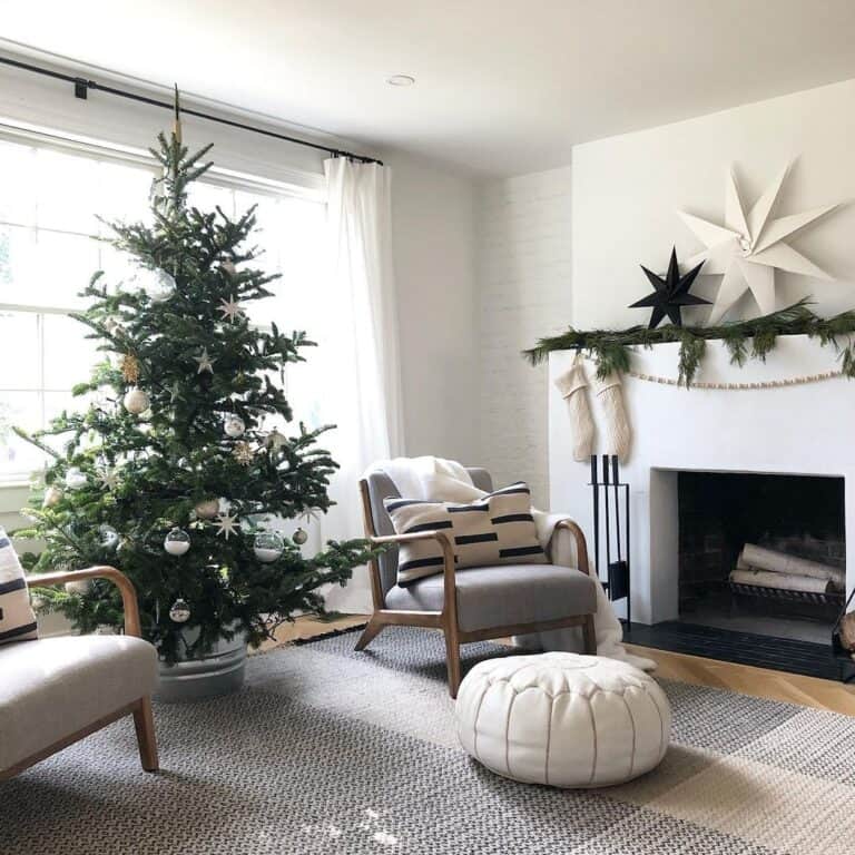 Winter Themed Living Room with Nordic Touches