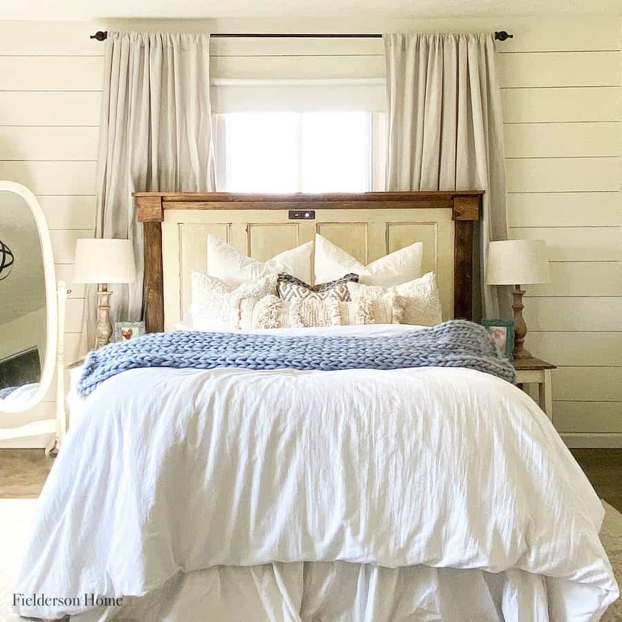 Antique Paneled Door Headboard