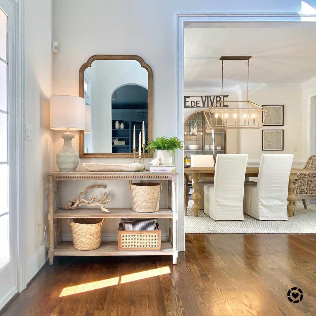 Arched Mirror Mounted Beside Dining Room Entrance Soul & Lane