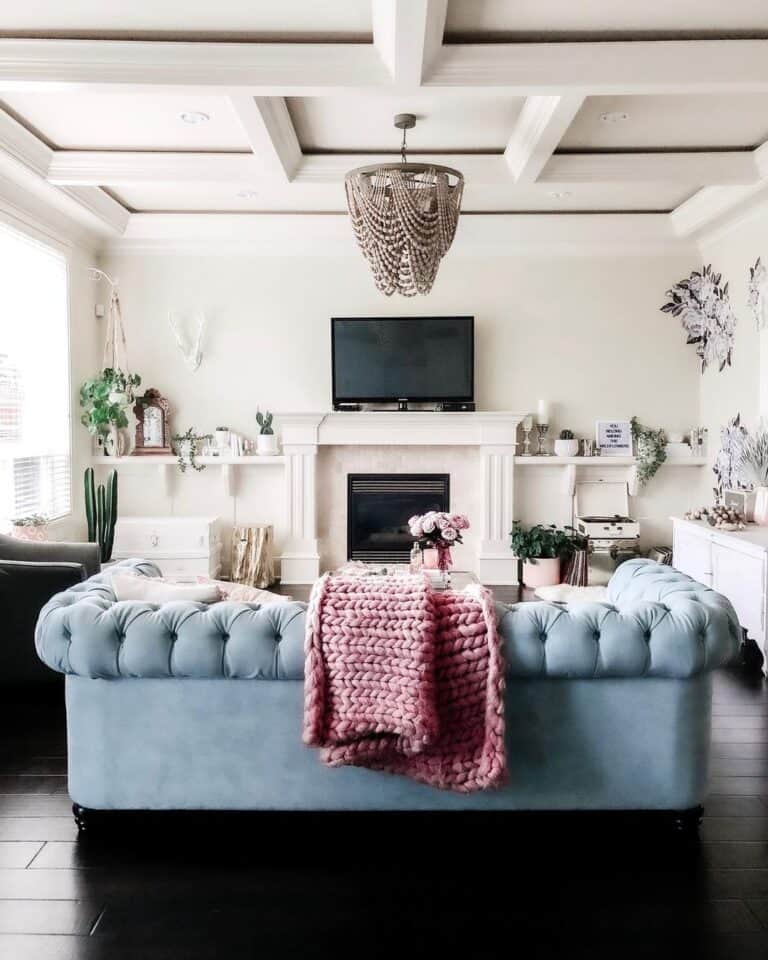 BLue Sofa in Living Room
