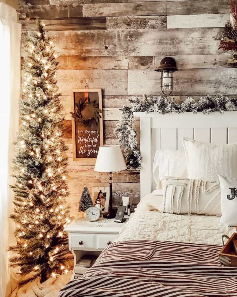 Bedroom Christmas Tree with Lights