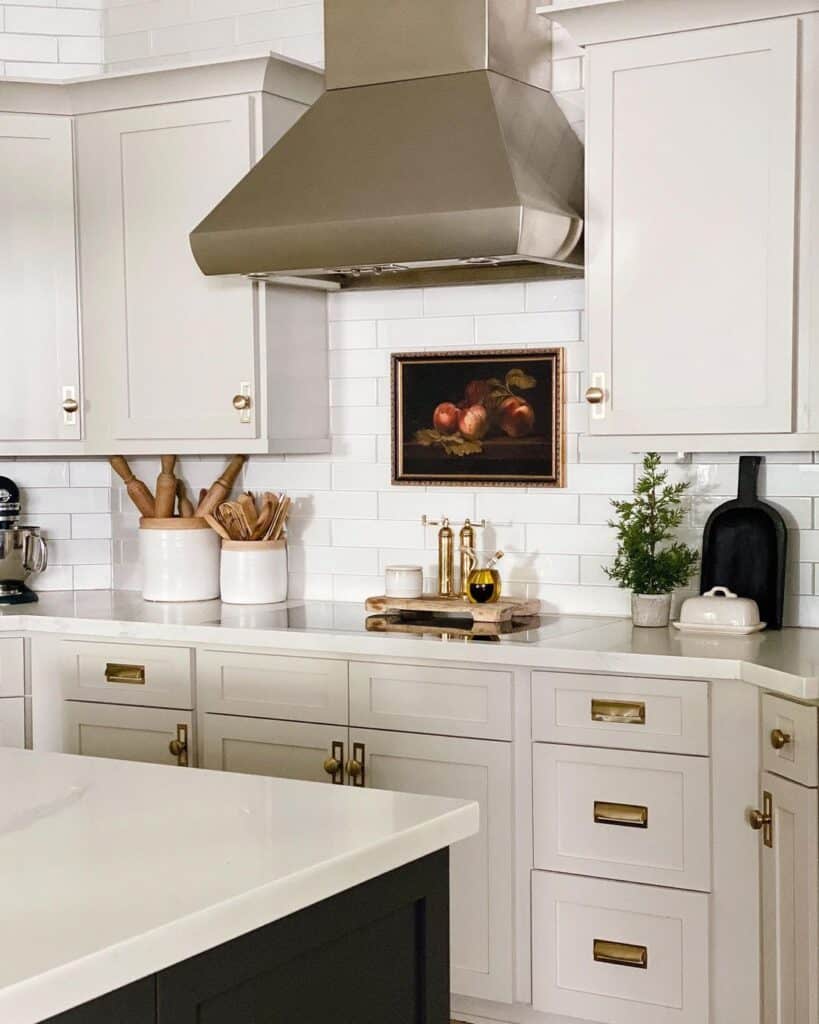 Beige Kitchen Cabinets with Gold Hardware - Soul & Lane