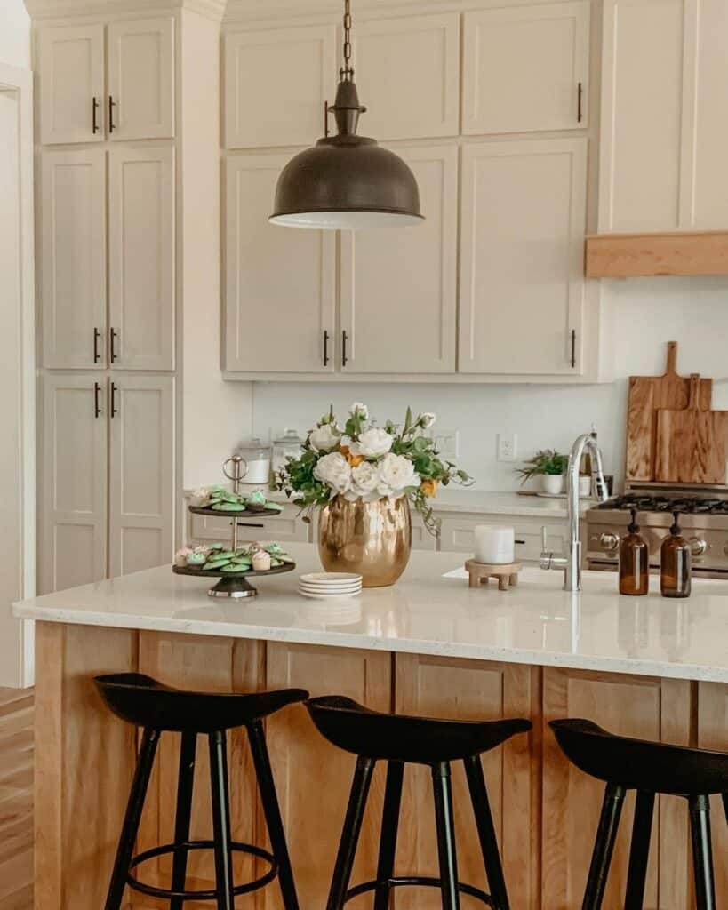 Cream-Beige Kitchen Cabinets and Matching Island - Soul & Lane