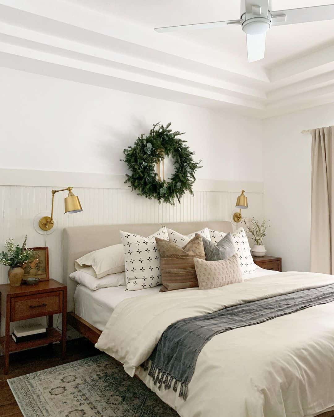 Beige Upholstered Headboard Queen Bed Soul & Lane