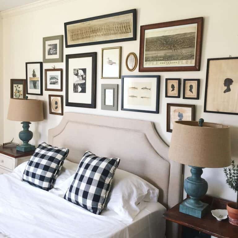 Beige Upholstered Headboard in Bedroom