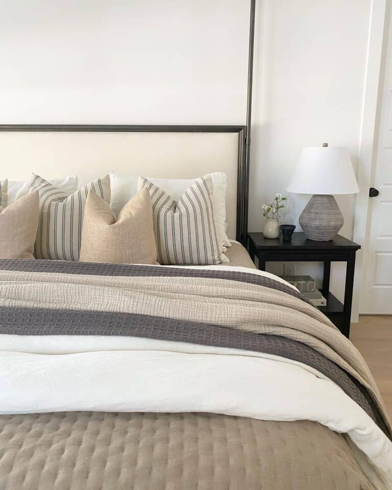 Beige Upholstered Headboard with Wood Trim Soul & Lane