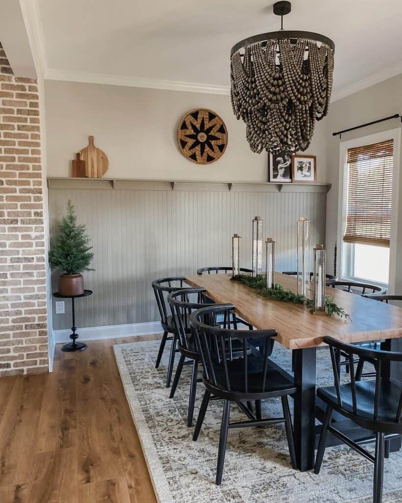 Black Dining Chairs Paired with Rectangular Dining Table