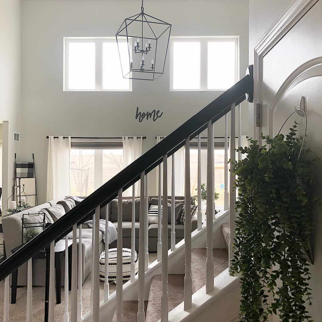 Black Lantern Light Fixture in a Living Room - Soul & Lane