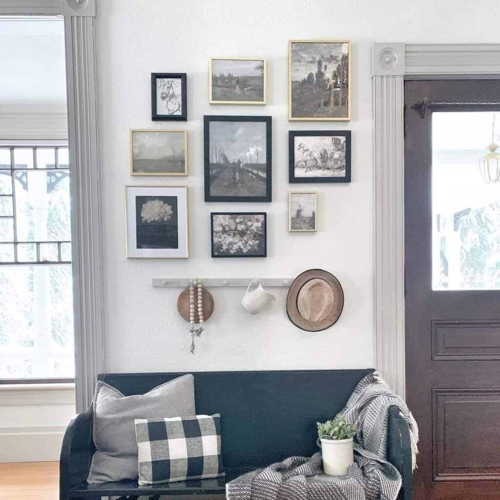 Black and White Entry Way Gallery Wall