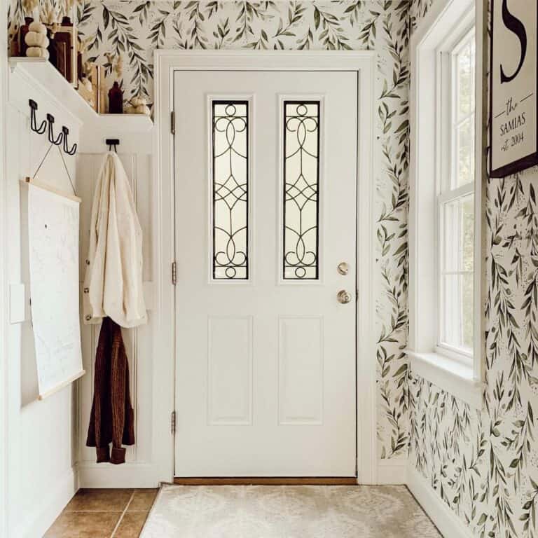 Black and White Front Door with Glass Panels