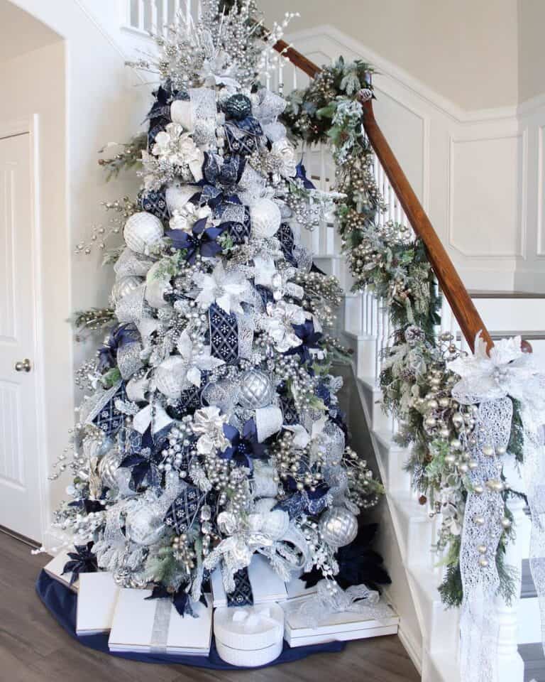 Blue White Christmas Tree Decorations