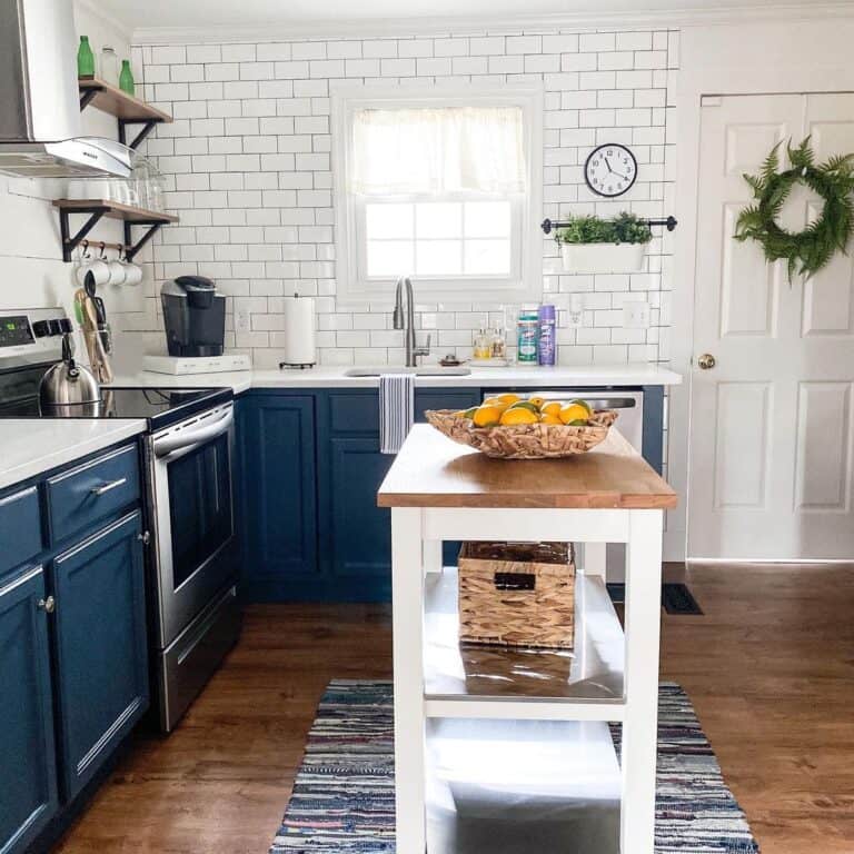 Blue and White Cottage Kitchen