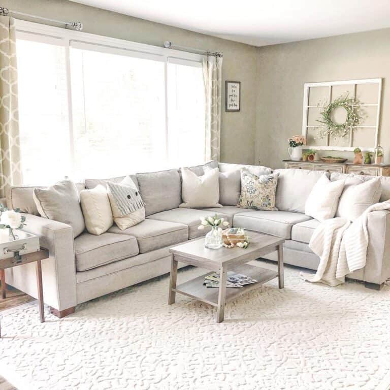Blue and White PIllow Covers With Rustic White Decor