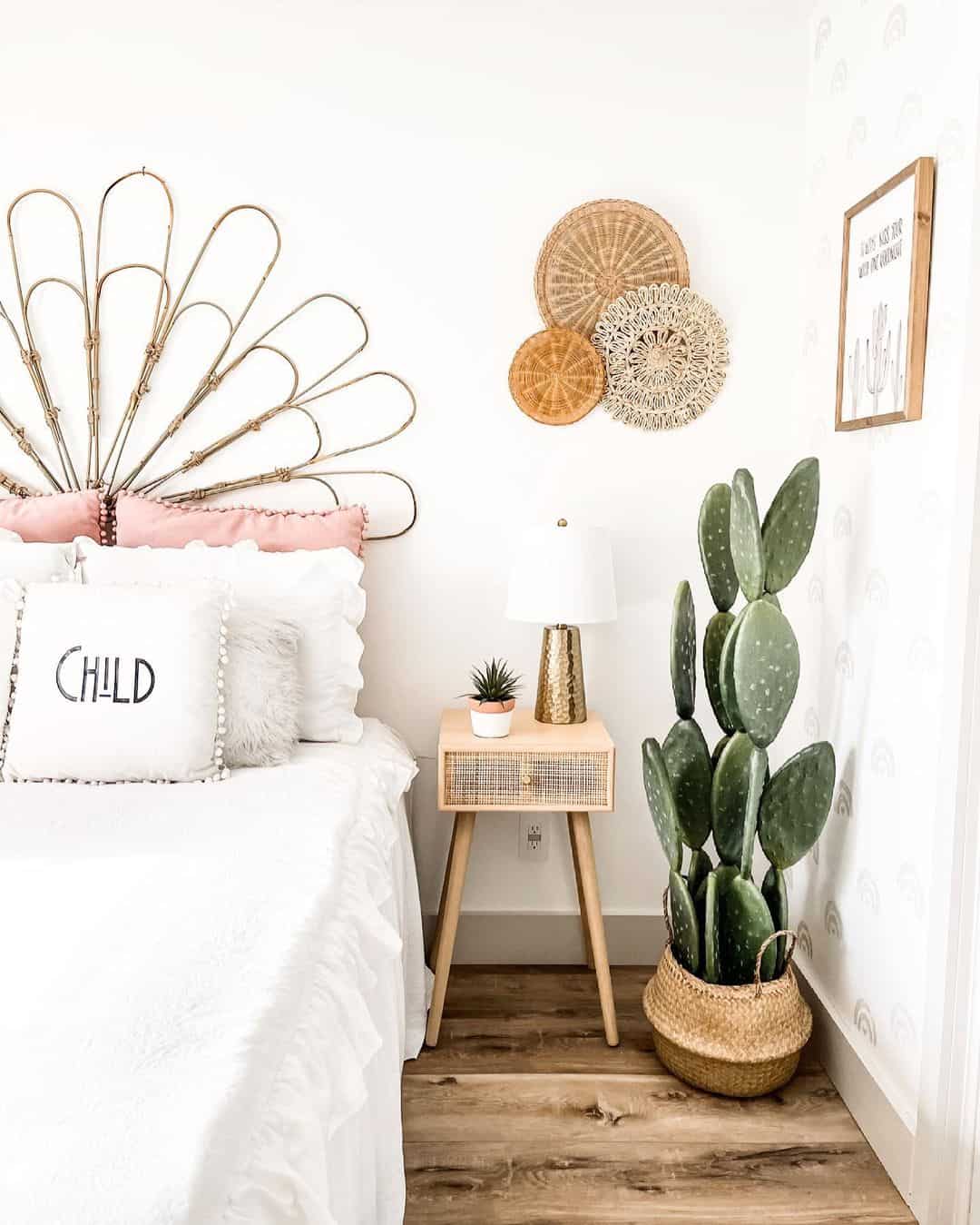 Bohemian Bedroom with Unique Peacock Headboard Soul & Lane