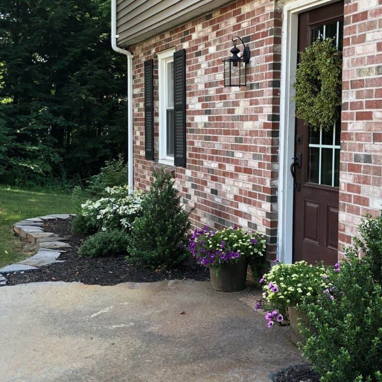 Brick House with Green Leaf Wreath