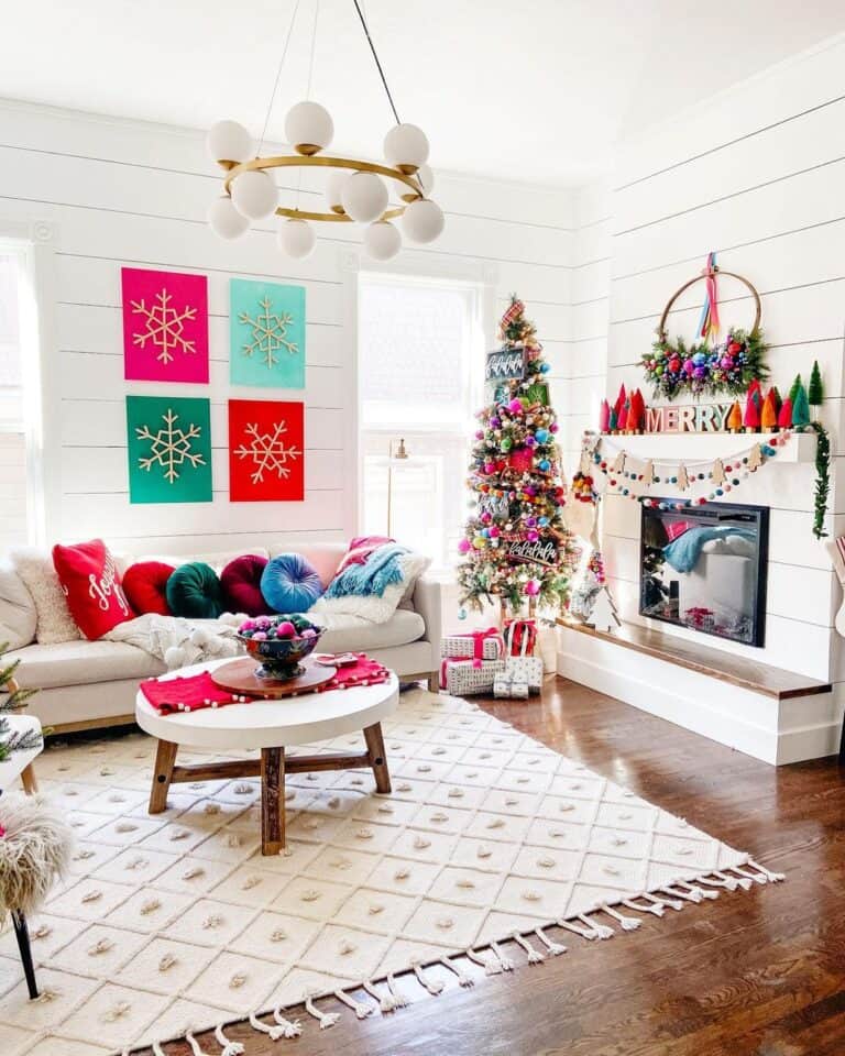 Christmas Tree with Colorful Ornaments