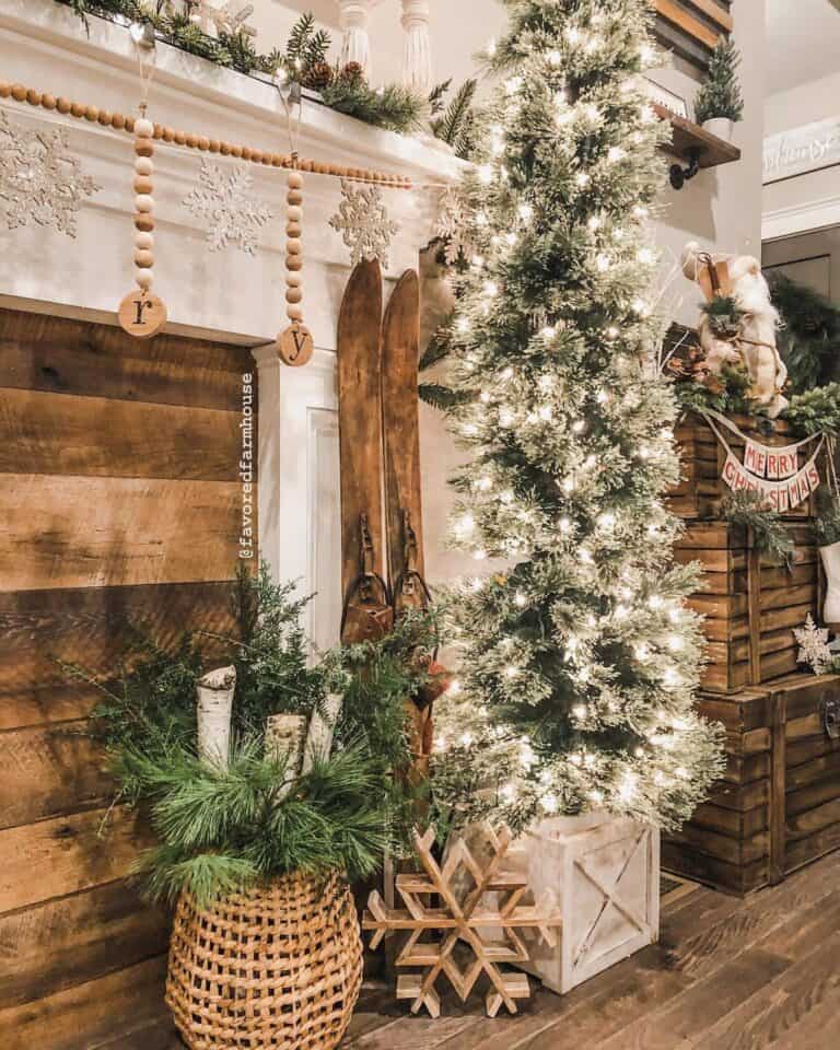 Christmas Tree with Wooden Decor