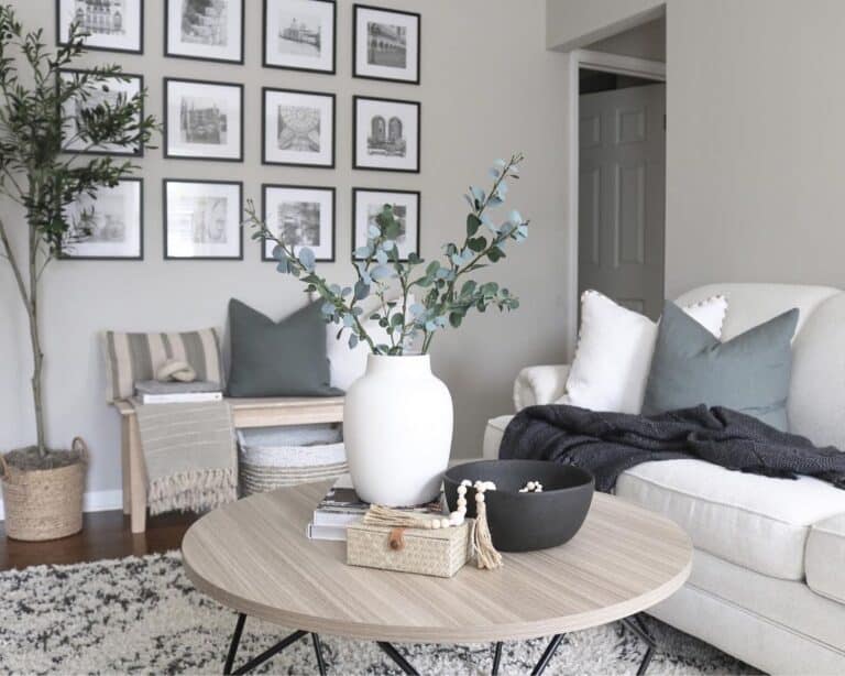 Coffee Table Paired with a Gallery Wall