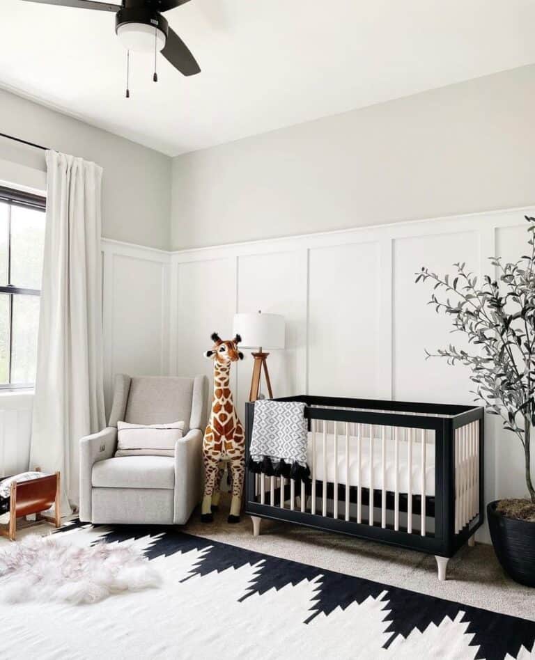 Contrasting Nursery with Board and Batten Walls
