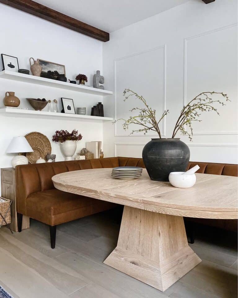 Corner Dining Table with Upholstered Bench