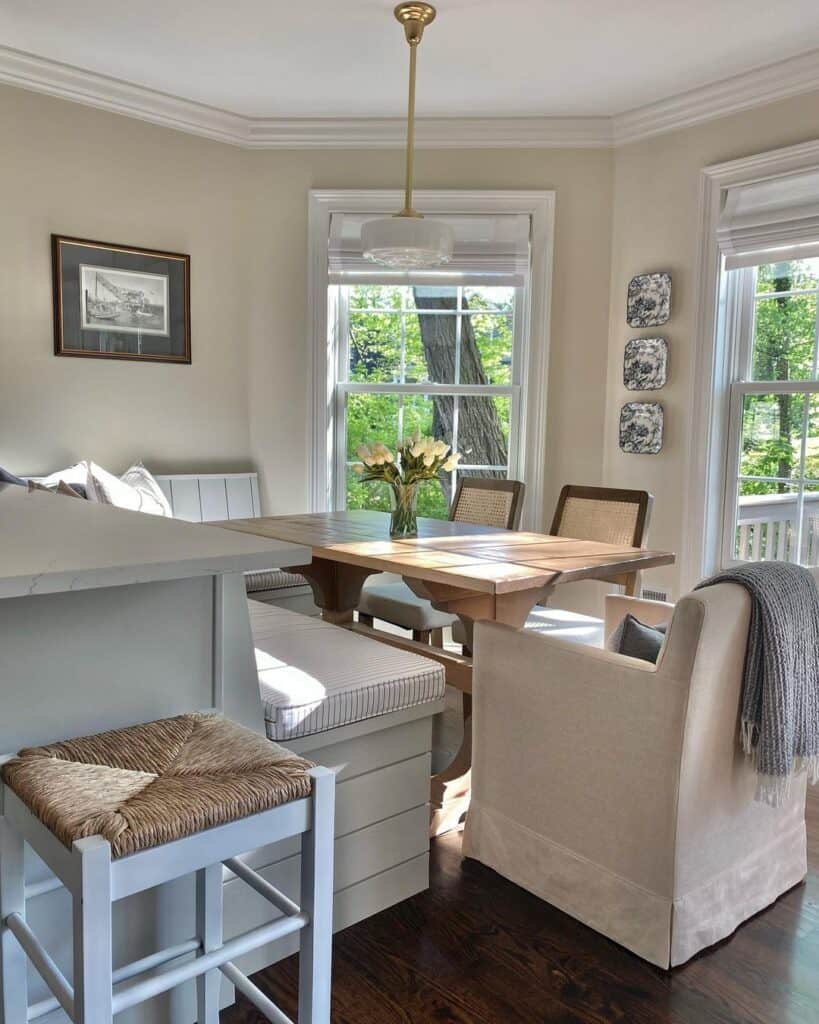 Corner Kitchen Table with Shiplap Bench