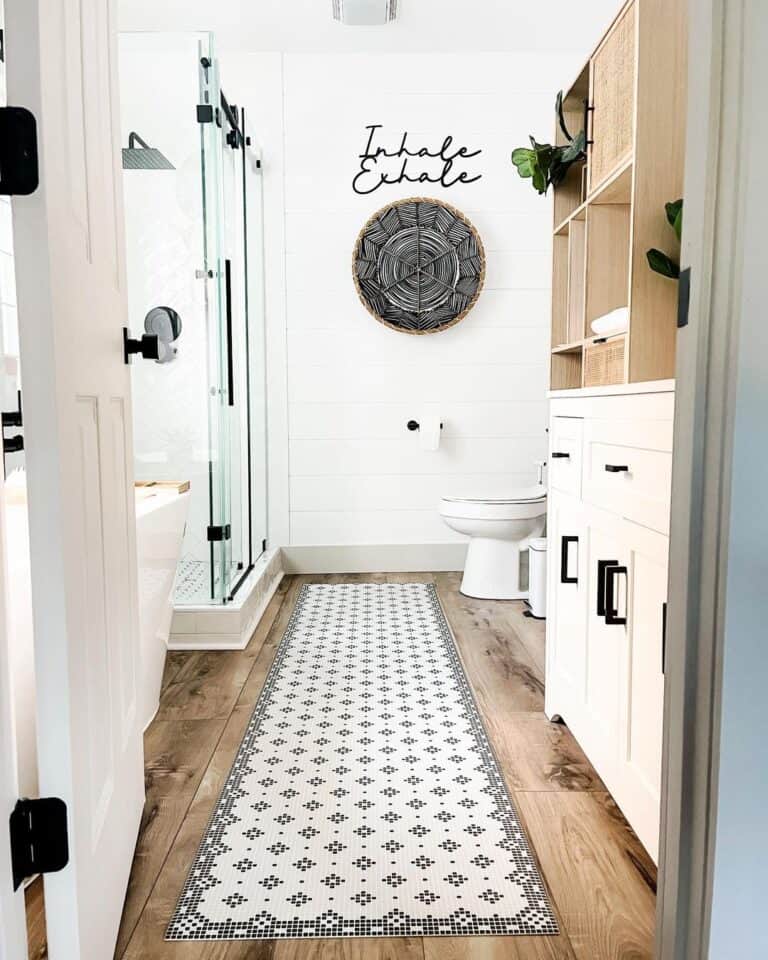 Corner Shower and a Large White Tub