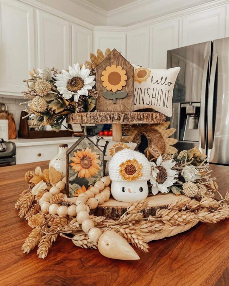Country Style Sunflower Kitchen Centerpiece Décor
