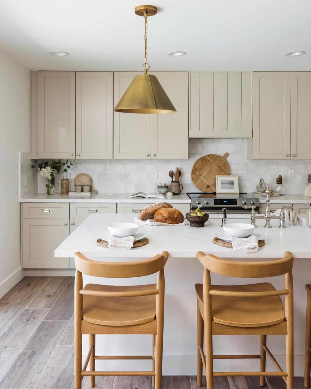 Cream Beige Kitchen with White Countertop Soul & Lane