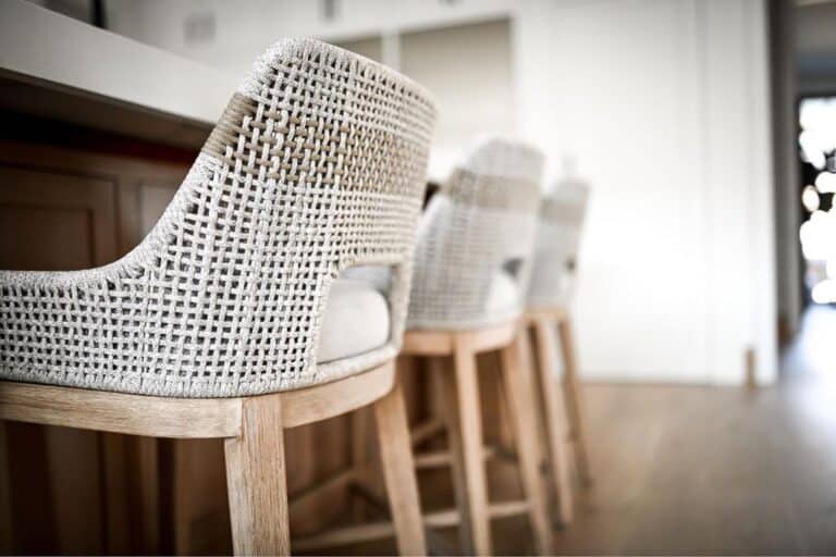 Cream and Beige Stools with Backs