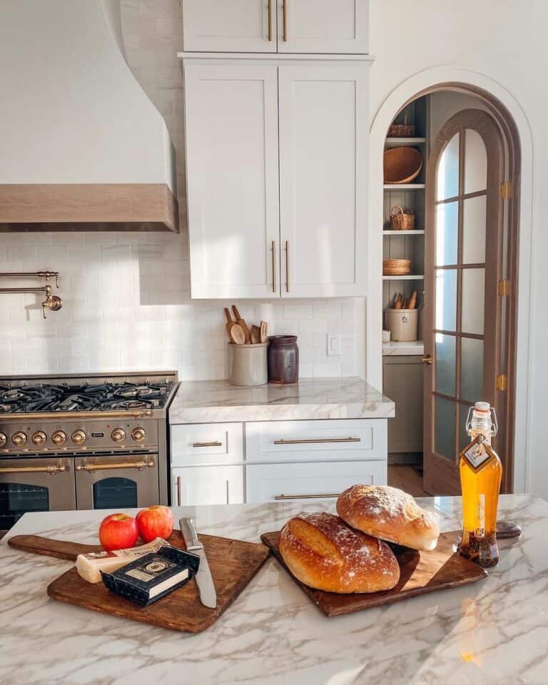 Curved Pantry Door with Frosted Glass