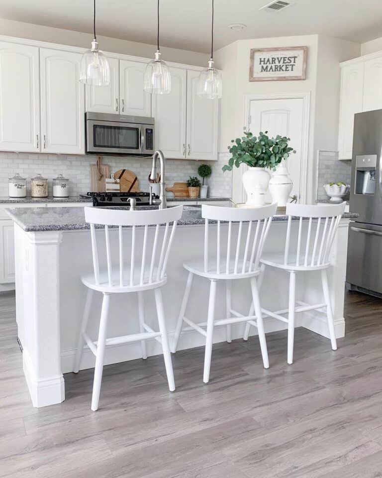 Dark Grey Countertop on a White Island