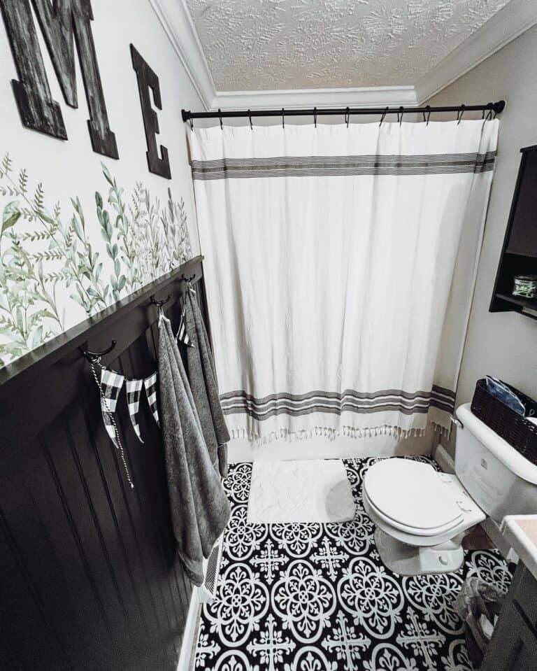 Dramatic Black and White Ceramic Square Tiles
