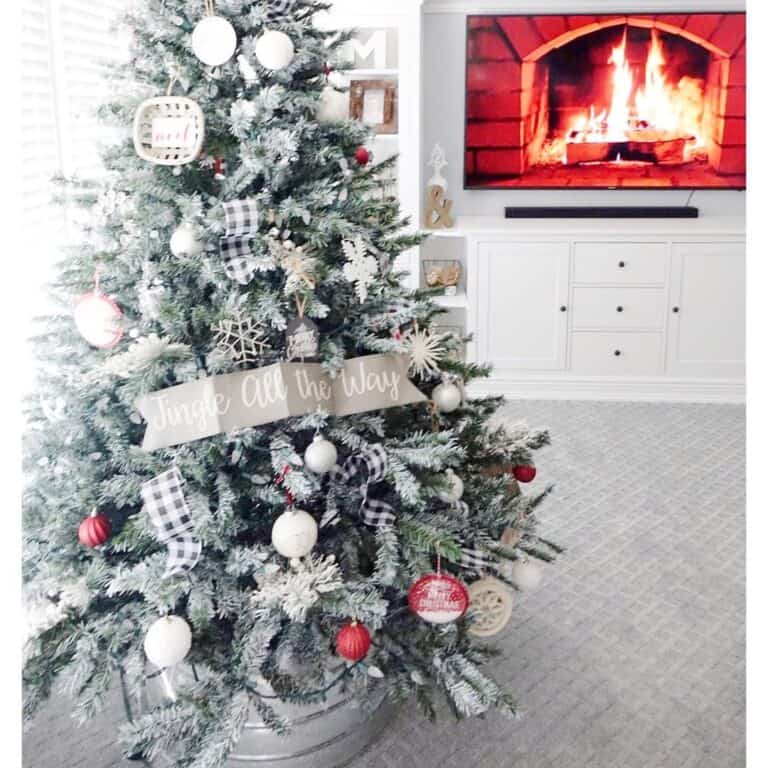 Entertainment Console in Gray Carpet Living Room